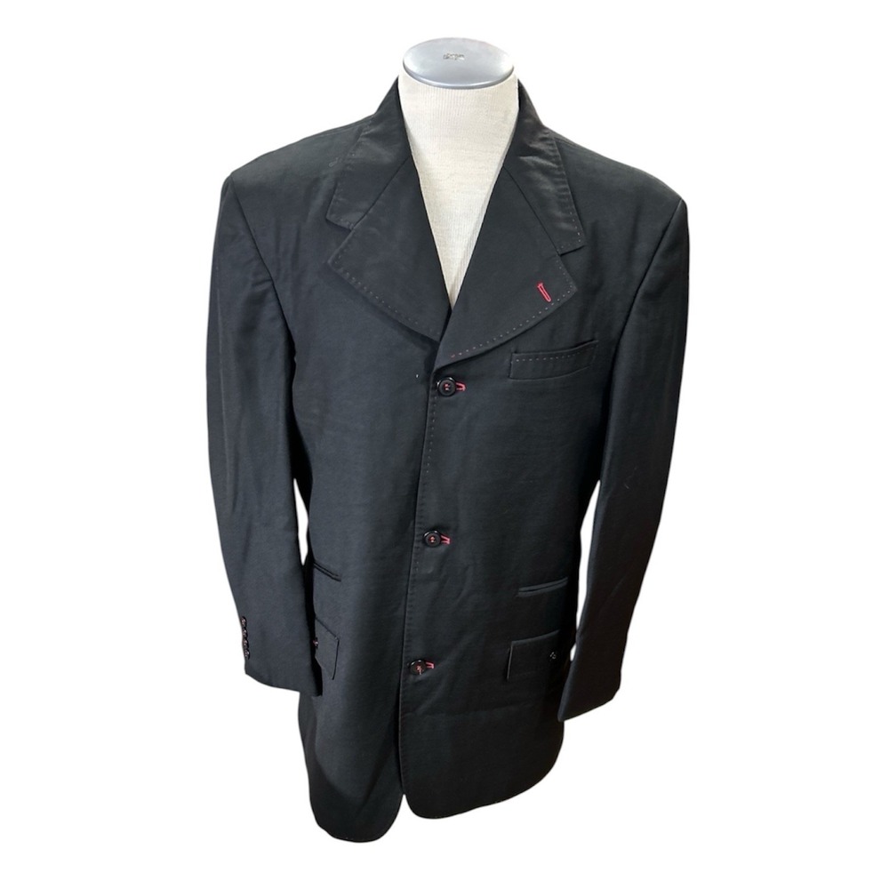 Stacy Adams Signature mens blazer Suit Jacket 40R Black Super 100's